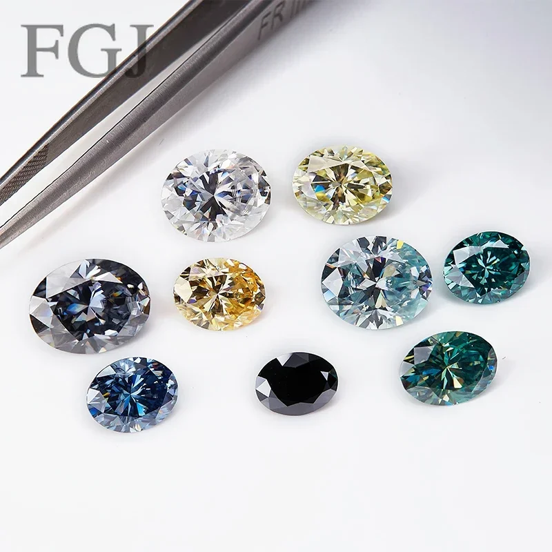 

GRA Loose Moissanite Stone Oval Cut Color VVS1 Clarity Gemstones for Rings Necklace Jewelry Making Beads for Jewelry Making