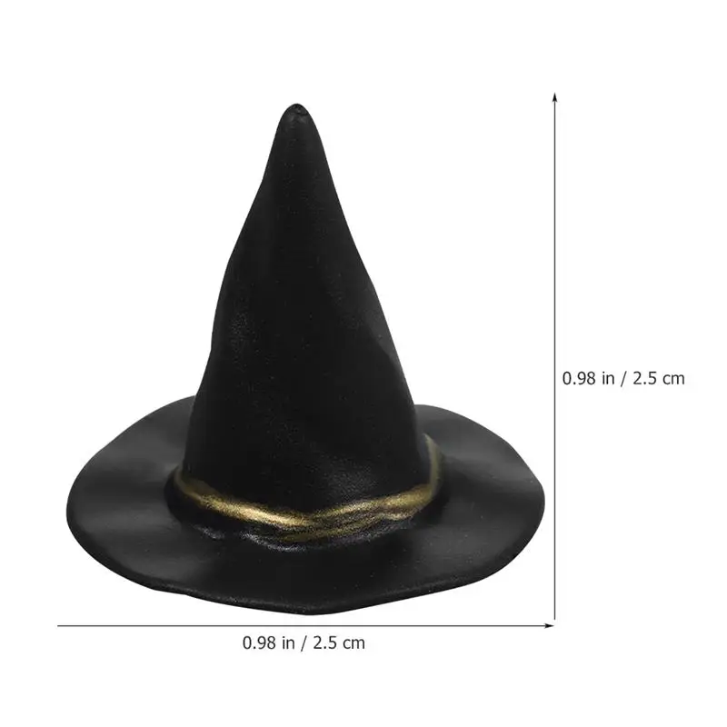 48pcs Miniature Witch Hat Decor Halloween Party Witch Cap Table Centerpiece Cake Topper Witch Hat Witch Boiler Crucible Can