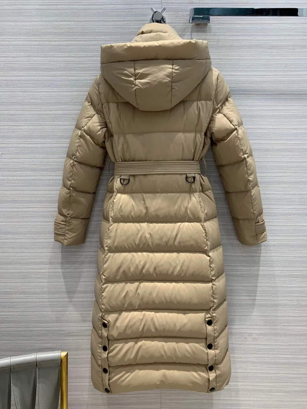 Women's Clothing High Quality Single Breasted Belt Accessories Hooded Down Jacket Winter New  NO.3