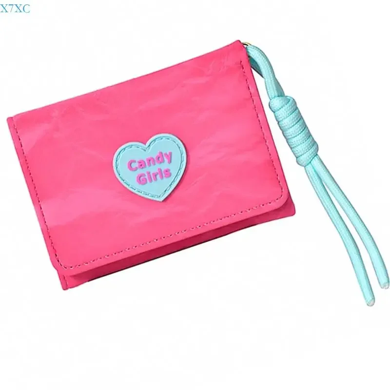 X7XC Vibrant Contrast Color Short Design Wallet For Credit Cards And Cash Storage
