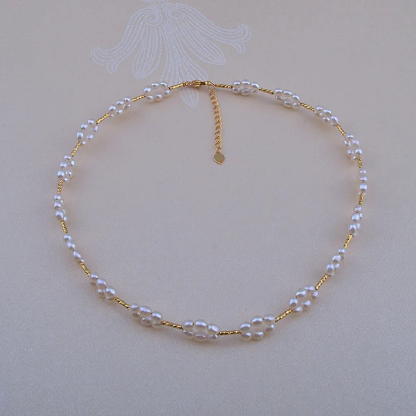

Новый модный дизайн, мини-ожерелье ручной работы из натурального белого жемчуга Южного моря, 17 дюймов/43 см, подходит для любого случая