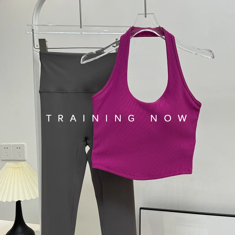 

Высококачественный костюм для йоги для женщин, профессиональная модная спортивная одежда для фитнеса для пилатеса с нагрудником, красивый жилет для йоги на спине