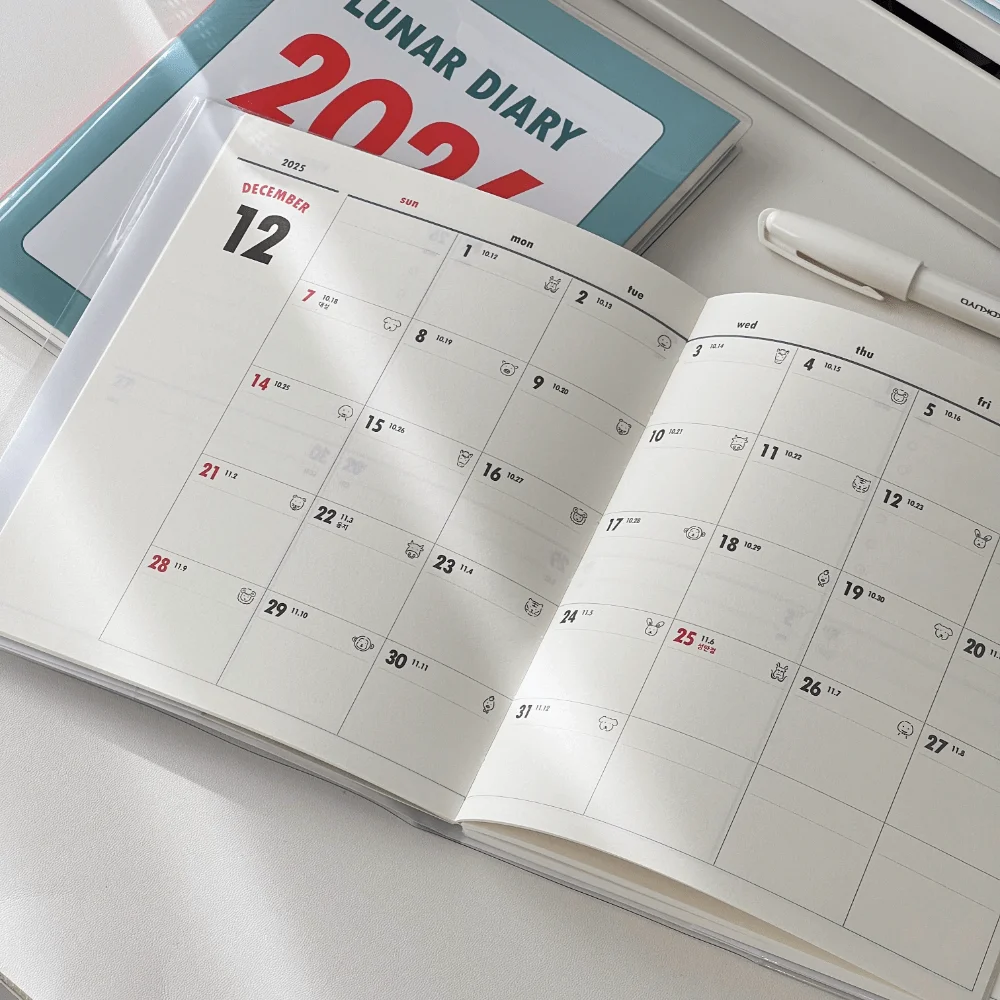 2026 Schedule Life Planner Book Retro Minimalist Student Study Diary Planner PVC with Calendar Journal Notebook