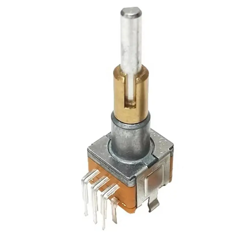 ABLN-2X EC11 Encoder Dual-Shaft Axis EC110701N2B With Push Button Switch 30 Position 15 Pulse 8Pins 25MM Half Shaft