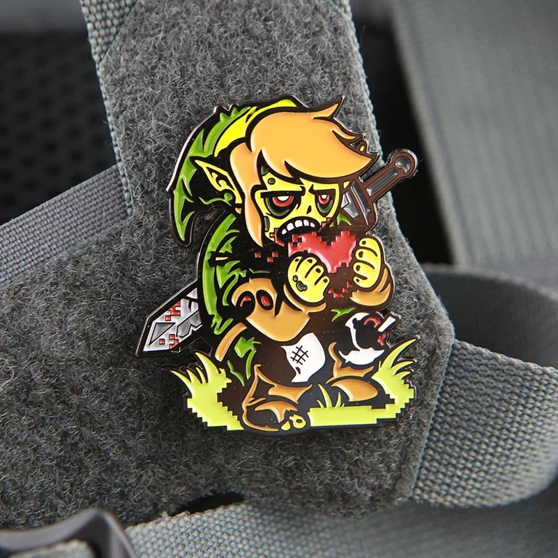 Tactical Armband Emblem Zombie Version Link Metal Morale Badges on Backpack Decoration Sticker Hook&Loop Patches for Clothing