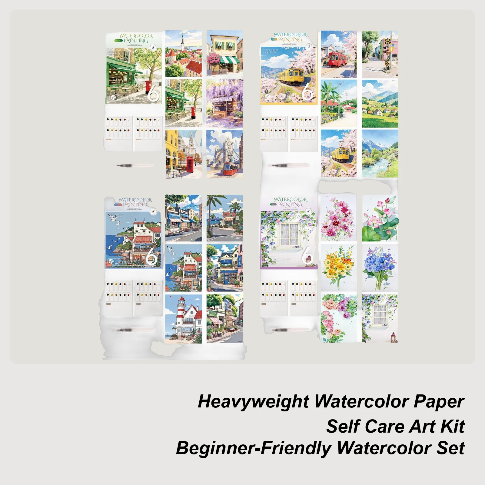 

Watercolor Kit 12 Colors Portable Professional Workbook with Pen Watercolor Painting Pen for Home Studio School College Travel
