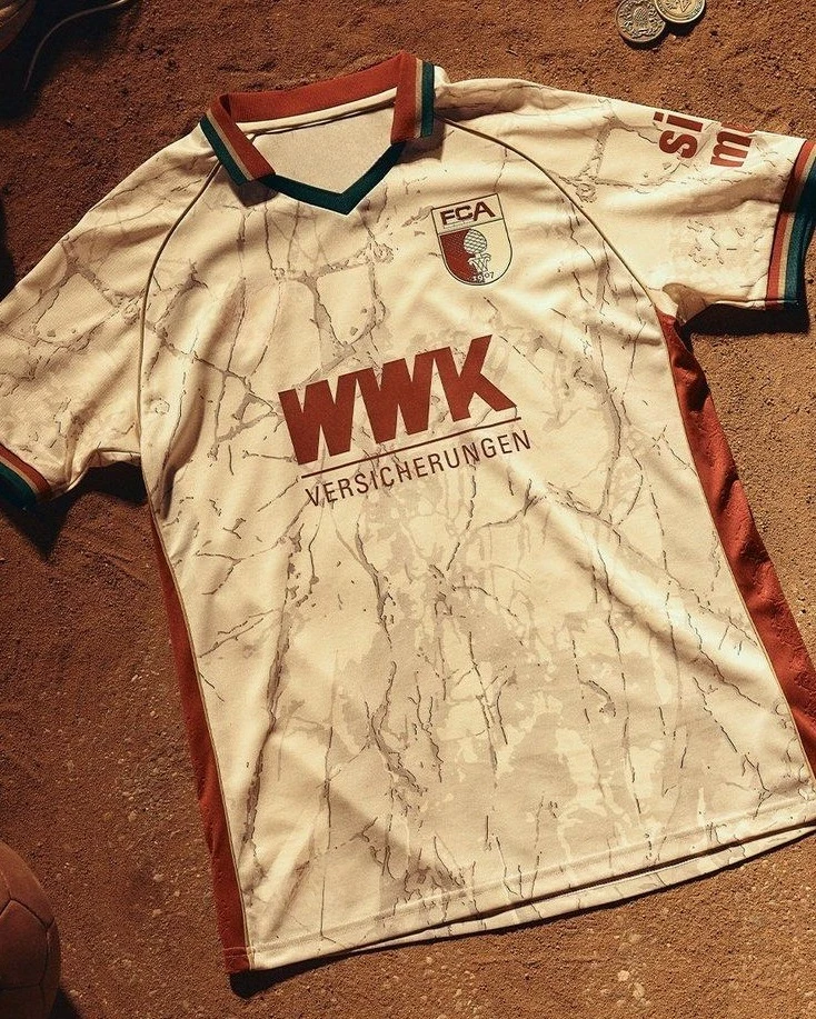 FC Augsburg 26-27 Fußballtrikot, 3D-Druck Schnelltrocknendes Atmungsaktives T-Shirt, Herren- und Damen-Mesh-Fußball-Sporttrikot