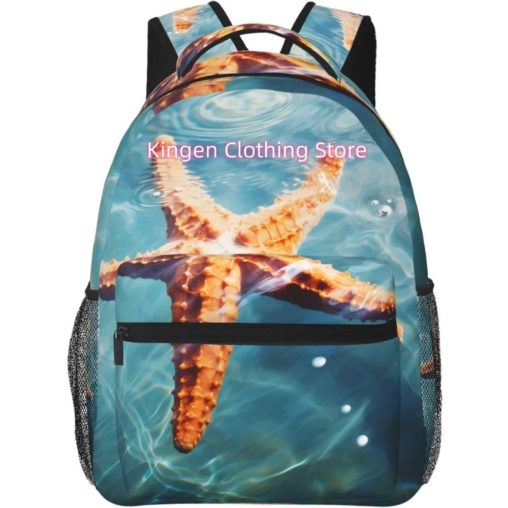 ซัมเมอร์โอเชียนปลาดาวกระเป๋าเป้สะพายหลังแล็ปท็อปน้ำหนักเบากระเป๋าเดินทางอเนกประสงค์น้ำหนักเบากระเป๋าเป้สะพายหลังลำลองกระเป๋าเป้สะพายหลังวิทยาลัยสำหรับทุกเพศสำหรับฉัน