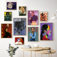 Sade Singer Adu Whitepaper Poster Waterproof Paper Sticker Coffee House Bar Aesthetic Art Wall Painting