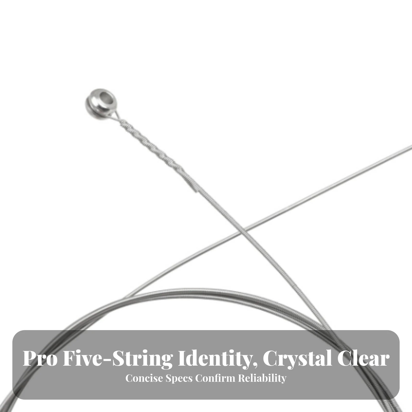 Coated Electric Bass Strings Medium Gauge 5-String Bass String Set Smooth Clear for Bassists, Studio Recording