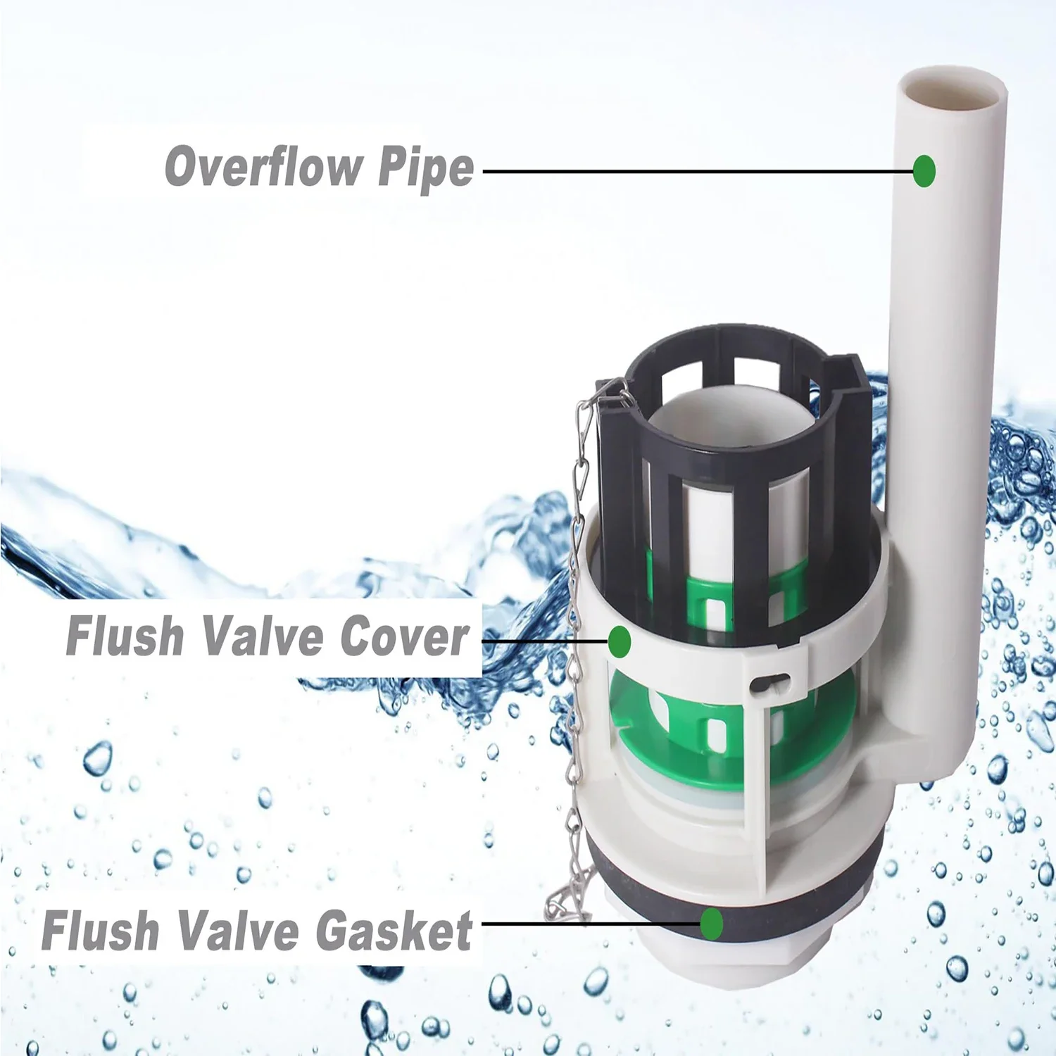 Kit de repuesto de válvula de descarga de inodoro de 3 pulgadas, botón pulsador de descarga doble Compatible con piezas de baño de diseño de dos piezas TOTO