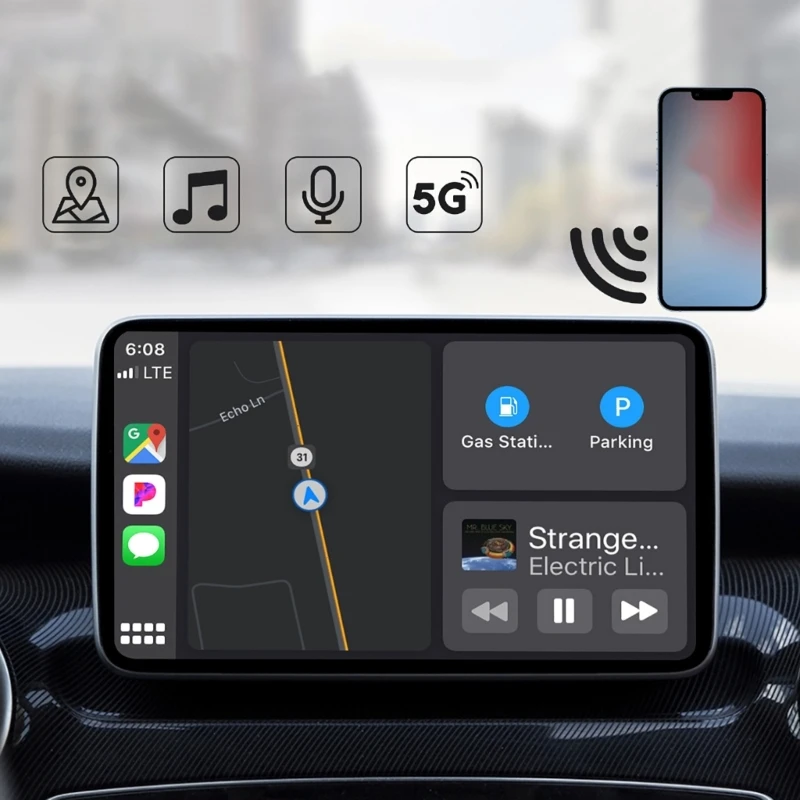 Ключ CarPlay с OTG-конвертером Type-C для iOS 8 11 13 Series Беспроводной адаптер CarPlay Преобразование проводного в N2UB