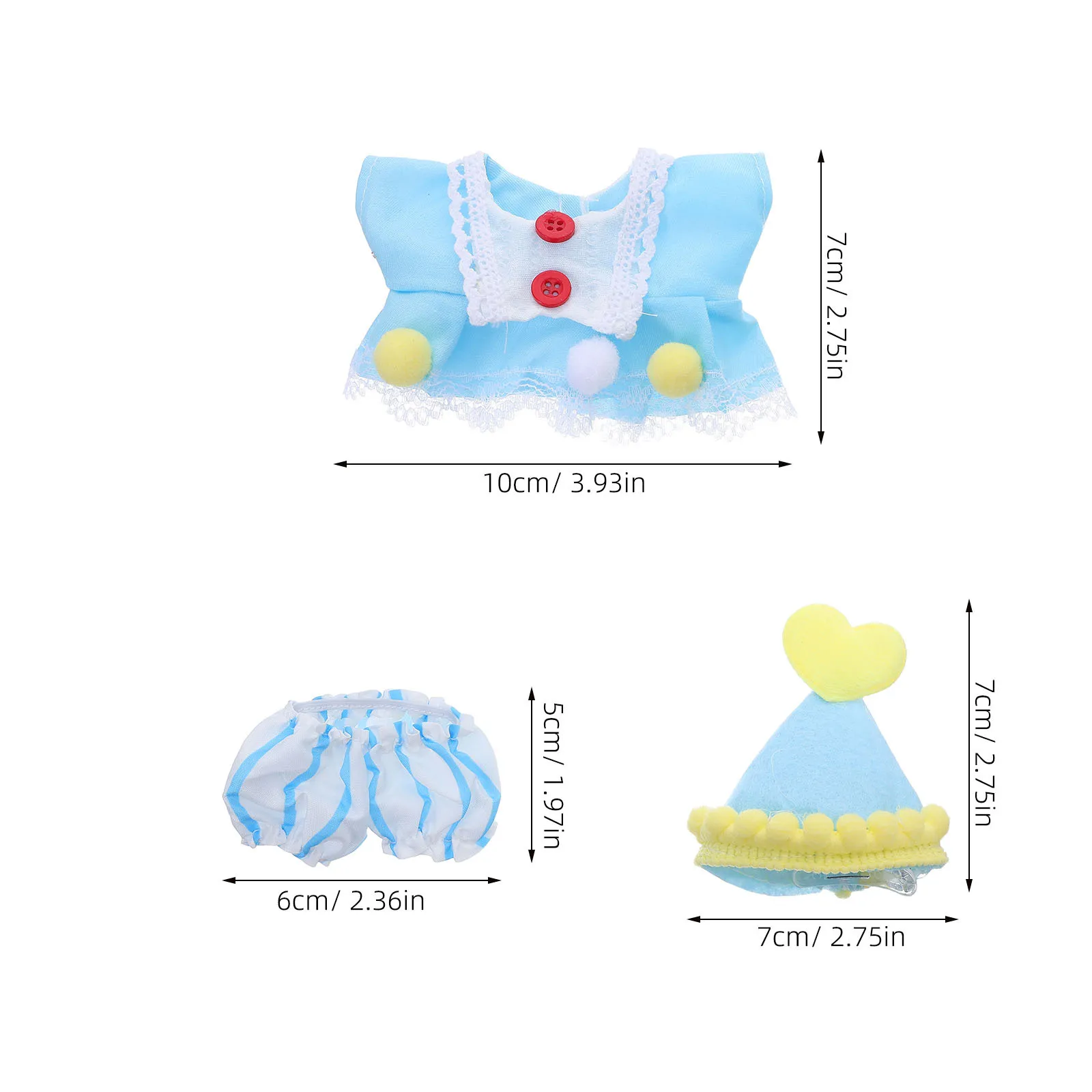 Conjunto de Ropa de Moda de 17 cm, Incluye Gorro de Cumpleaños, Top, Pantalones, Manga Corta, Atuendo Lindo para Juego Creativo, Tacto Realista