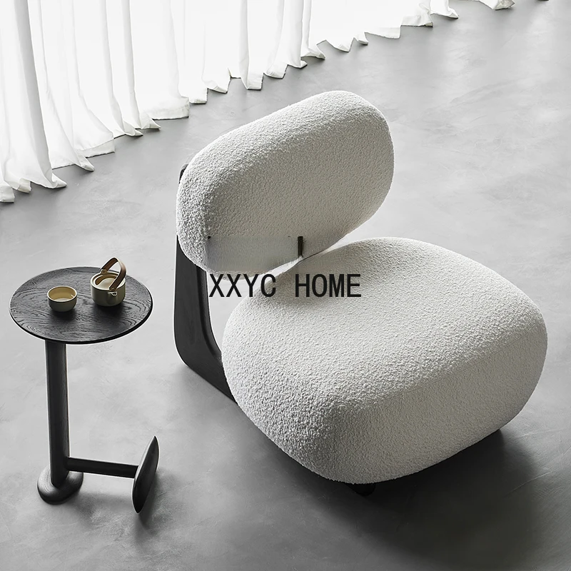 Soft Stone Leisure Chair Italian Fabric L-Shaped Ground Ball Ball Cloth Single-Seat Sofa Chair Designer Model