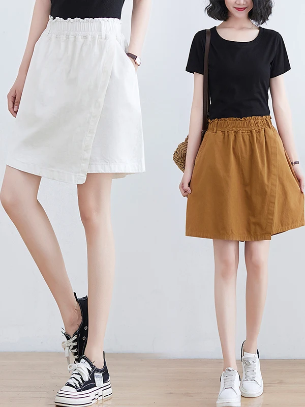 

Повседневные широкие джинсы с высокой талией, хлопковые эластичные брюки, женские летние свободные брюки с высокой талией, утягивающая юбка