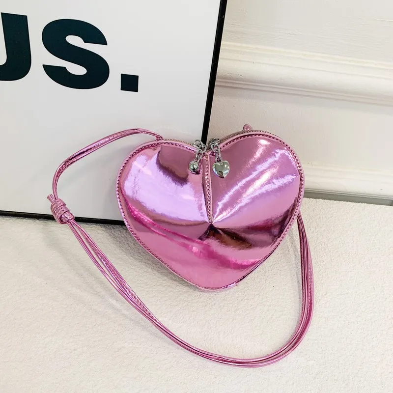 

Ladies Quality Love Sling Purses Women's Heart Shaped Phone Bags Designer PU Mini Wallet Luxury Brand Solid Small Crossbody Bags