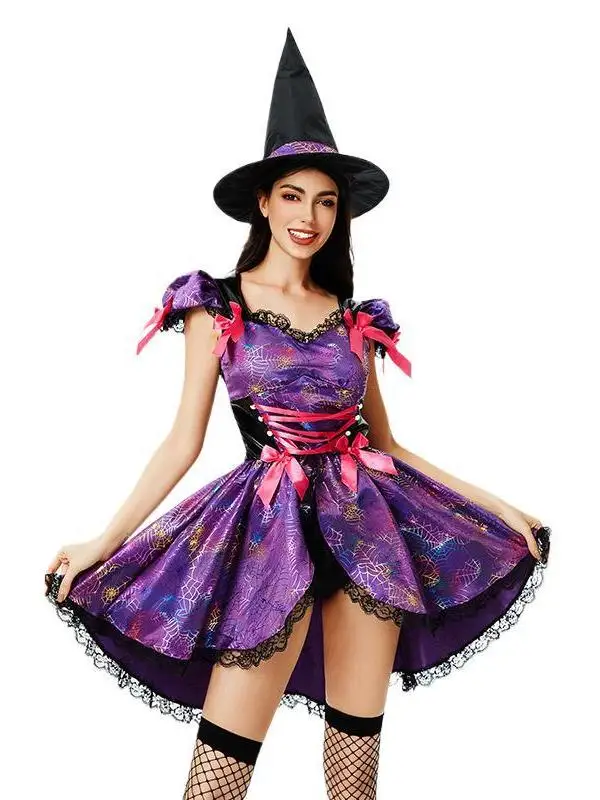 

Sexy Spider Witch Costume Dress Women's Halloween Performance Clothes Female Model Stage Costume Traditional Chinese ...