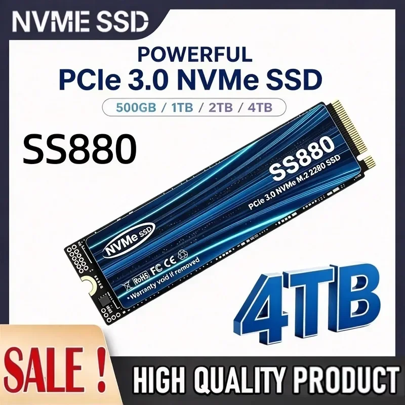 Original SS880 M2 SSD 1TB 2TB 4TB M.2 2280 PCIe NVME SSD High Speed Internal Solid State Drive Hard Disk for Laptop Desktop
