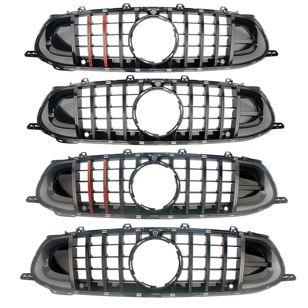 Front Racing Facelift Grill Upper Bumper Grilles For Mercedes-Benz X290 C290 AMG GT 43 GT53 GT63 2018 2019 2020 Four Doors