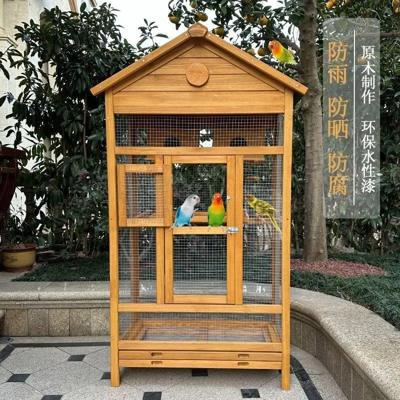 For Parrot Cockatoo Myna Thrush Bird Cage Large Outdoor Indoor Villa Durable Metal House Stand Special  Furniture