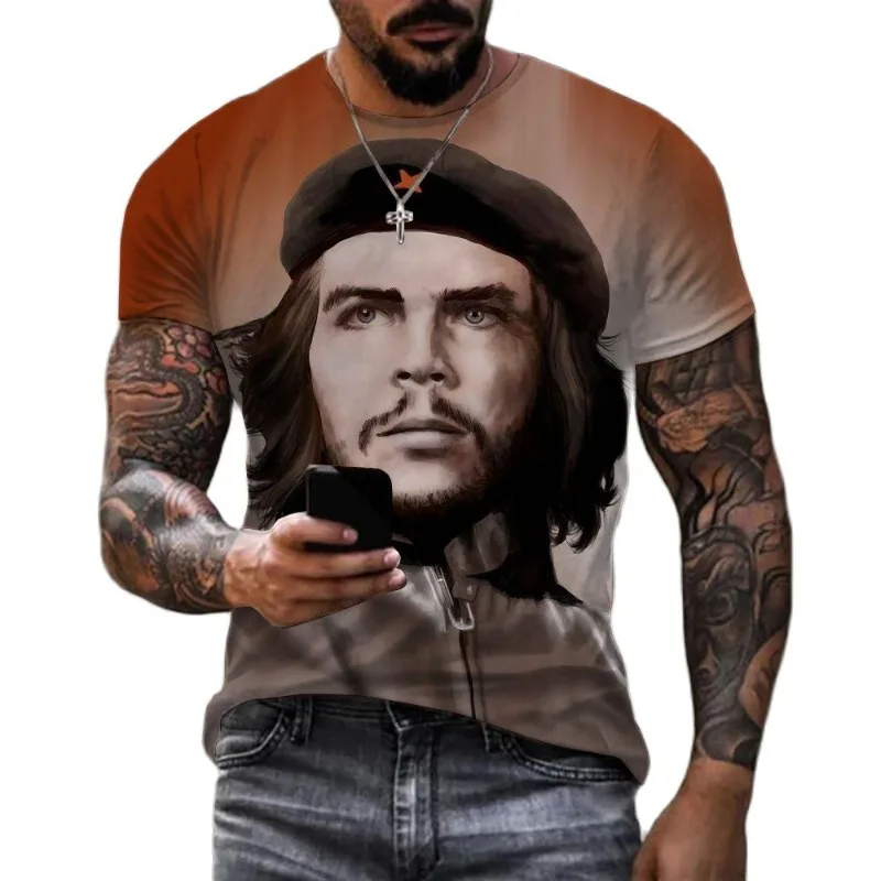 3D Che Guevara Graphic T Shirt For Men Clothing Harajuku Fashion T-Shirts Leisure O-neck Short Sleeve Pullover Summer Loose Tops