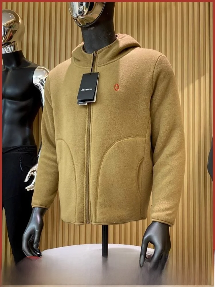 

Двусторонняя толстовка с капюшоном Thiened Fce Lamb из бархата для пар, зимняя теплая верхняя одежда свободного покроя на молнии...