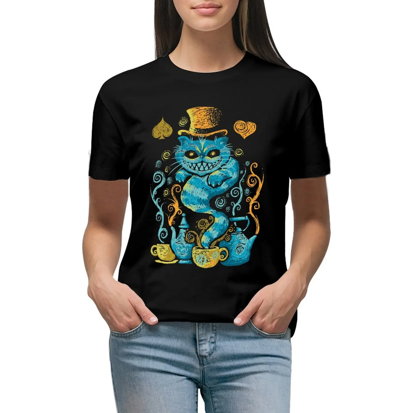 

Wondercat Impressions T-Shirt anime customs design your own Aesthetic clothing Women's summer blouses 2024