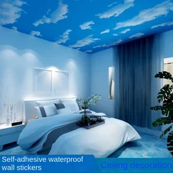 Self-adhesive Waterproof Wallpaper Blue Sky and White Clouds Three-dimensional Wall Stickers Living Room Bedroom 3D Stickers