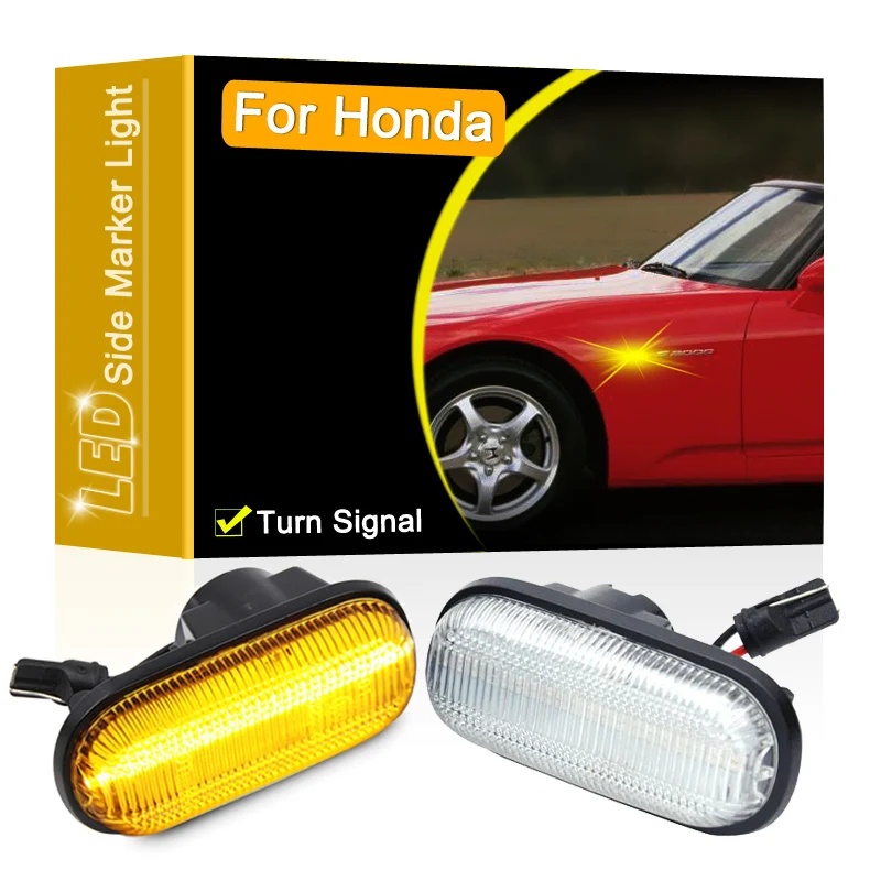 Conjunto de lámpara LED de señalización lateral, luz intermitente de 12V con lente transparente para Honda S2000 Accord Civic Prelude, ajuste de CR-X