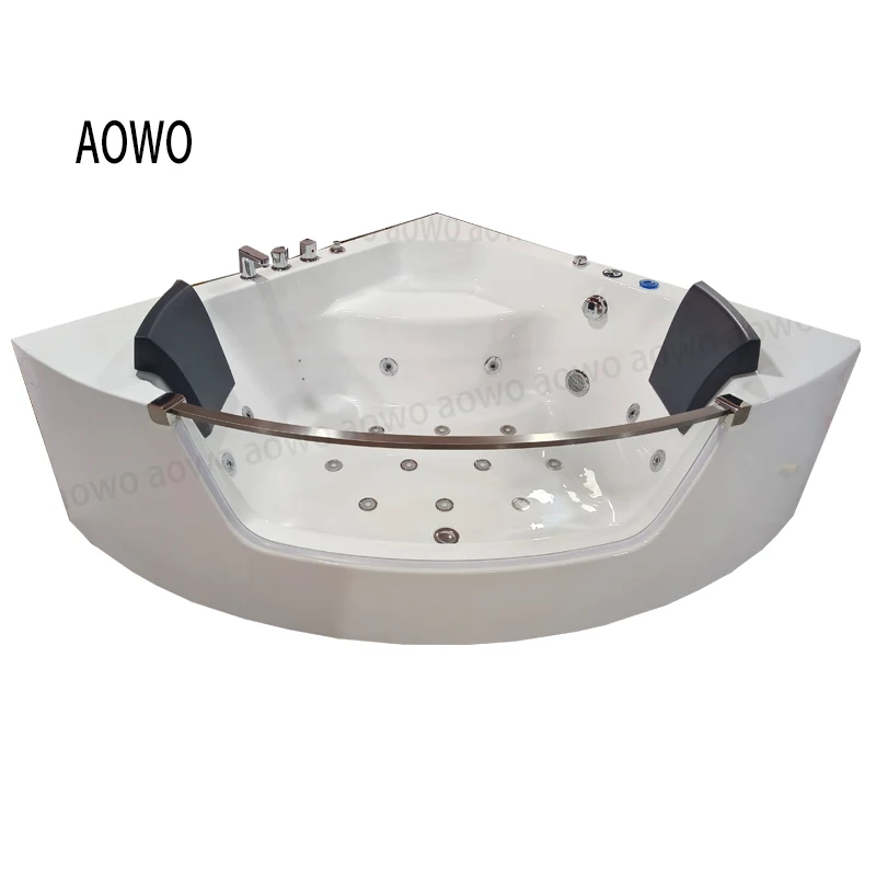 

Corner Spa Bathtubs 2 People Glass Jacuzzier Surfing Bathtubs Spa Pedestal Whirlpool Massage Bathtub With Colorful Air Jet