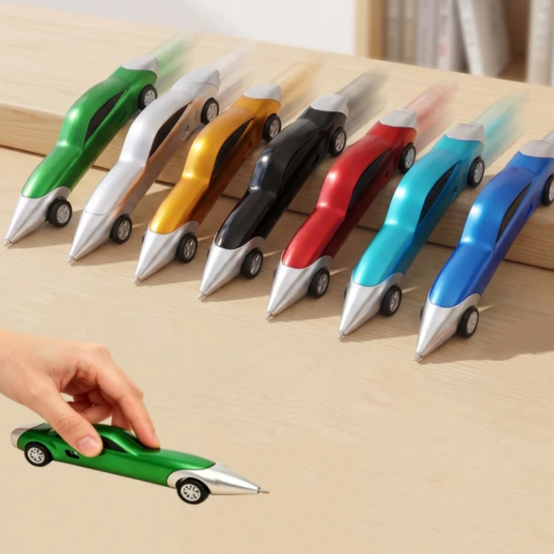 Racing Ballpoint Pen ornament Simulation Sports Car Design Rollable Wheel Decompression Writing Tool Office Desk Decor Gifts