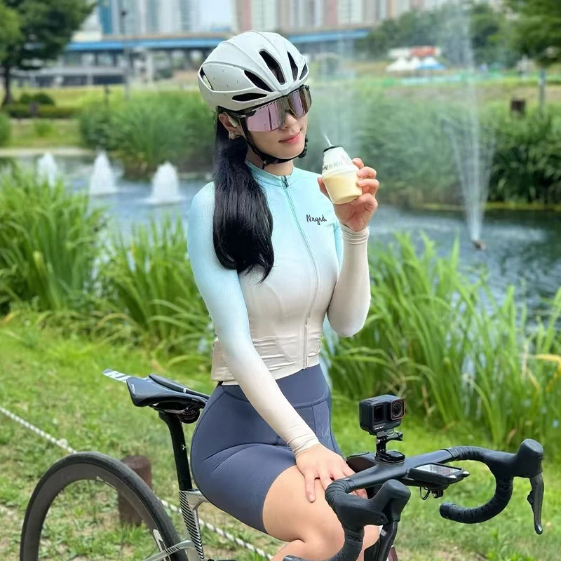 ملابس ركوب الدراجات الجديدة Nryed لعام 2025 سترة نسائية بأكمام طويلة ودراجة الطريق وحماية من الشمس سريعة الجفاف وقابلة للتنفس لركوب الدراجات