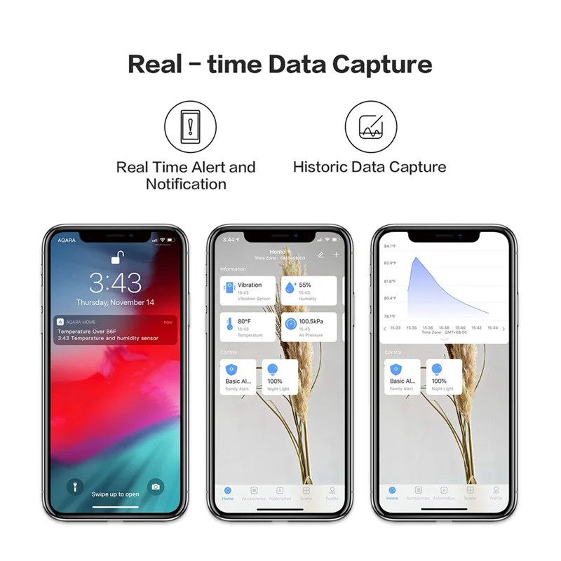 A99E-Homekit Zigbee Smart Temperature Humidity Sensor Air Pressure Environment Sensor Hygrometer For Mi Home