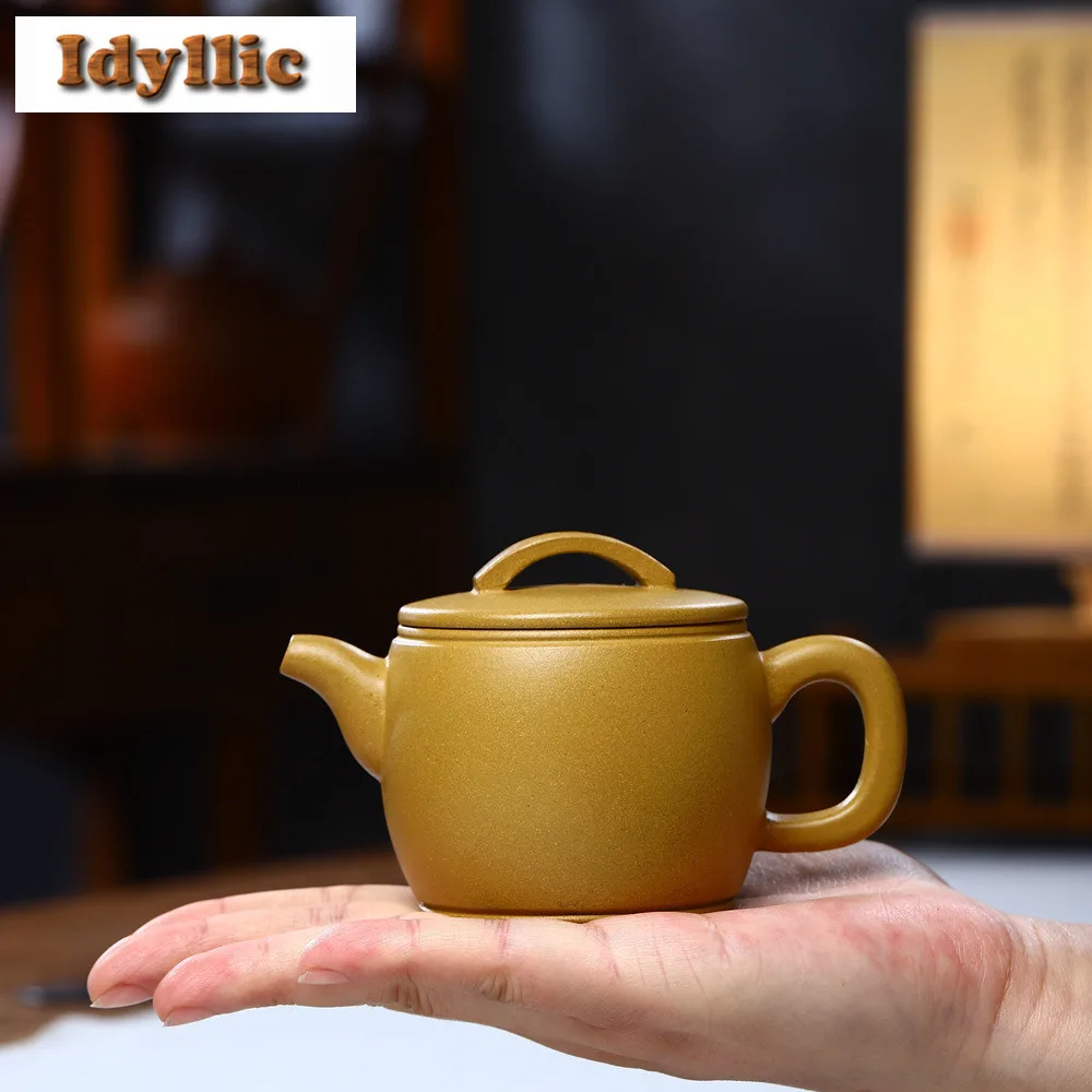 

180ml Elegant Yixing Purple Clay Teapots Handmade Large Caliber Pot Raw Ore Mud Tea Soaking Kettle Zisha Tea Set Drinkware Gift