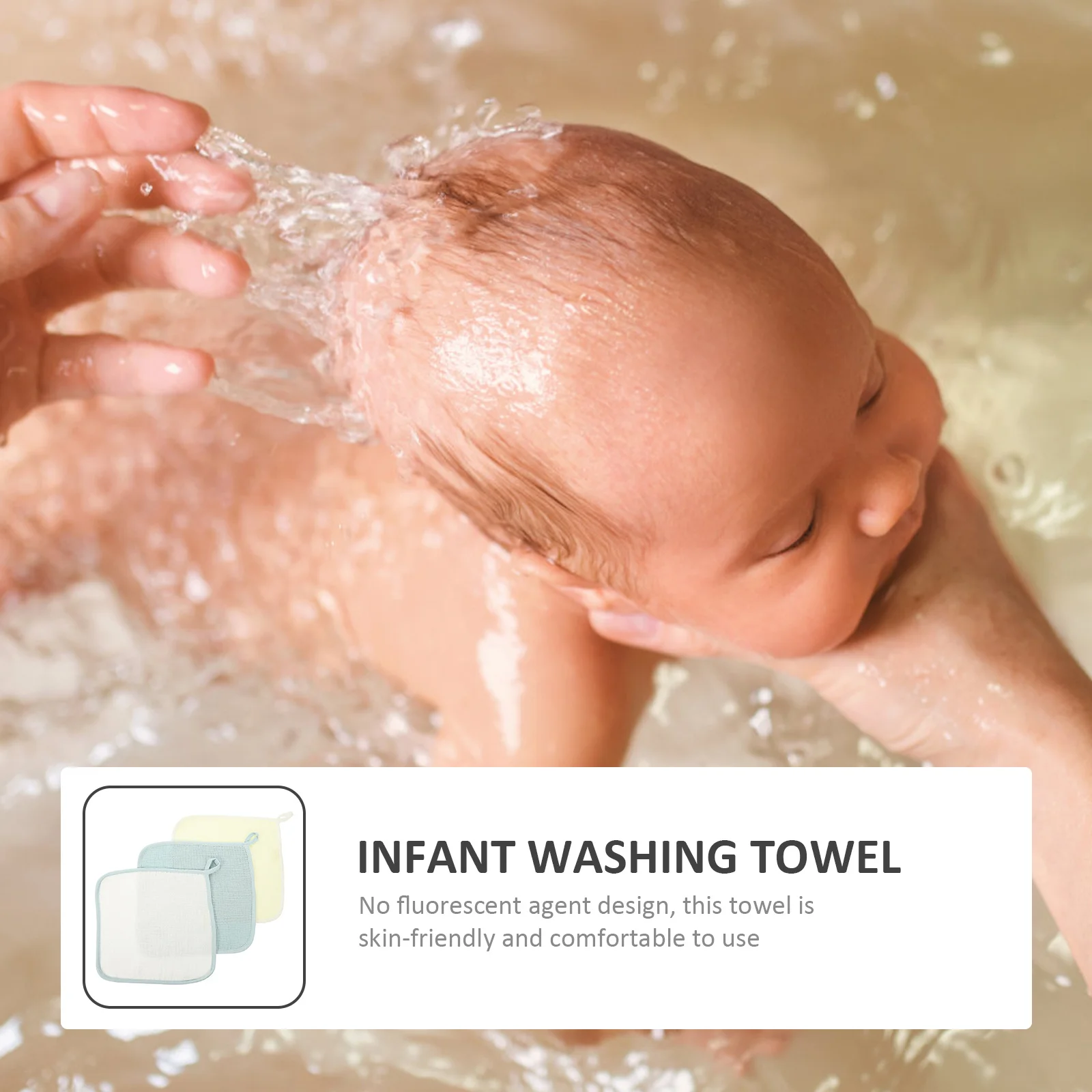 ผ้าเช็ดหน้าทารกแรกเกิด 3 ชิ้นผ้าฝ้ายผ้าซักล้างสำหรับทารกผิวบอบบางนุ่มดูดซับน้ำได้ดีน้ำหนักเบาหลายชั้น