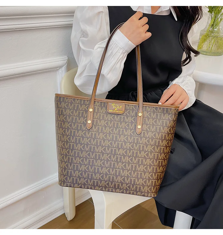 

Women's Quality Soft Leather Shoulder Bag Luxury Print Designer Handbag Ladies Casual Tote Bag Messenger Commuting Sac