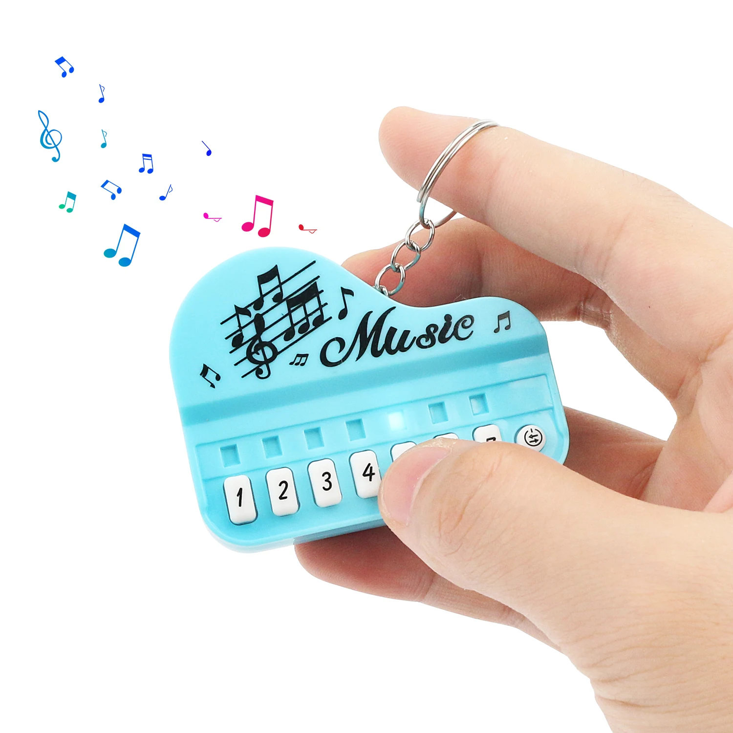 Teclado electrónico de mano creativo, mini juguete de música luminosa, también se puede utilizar como colgante