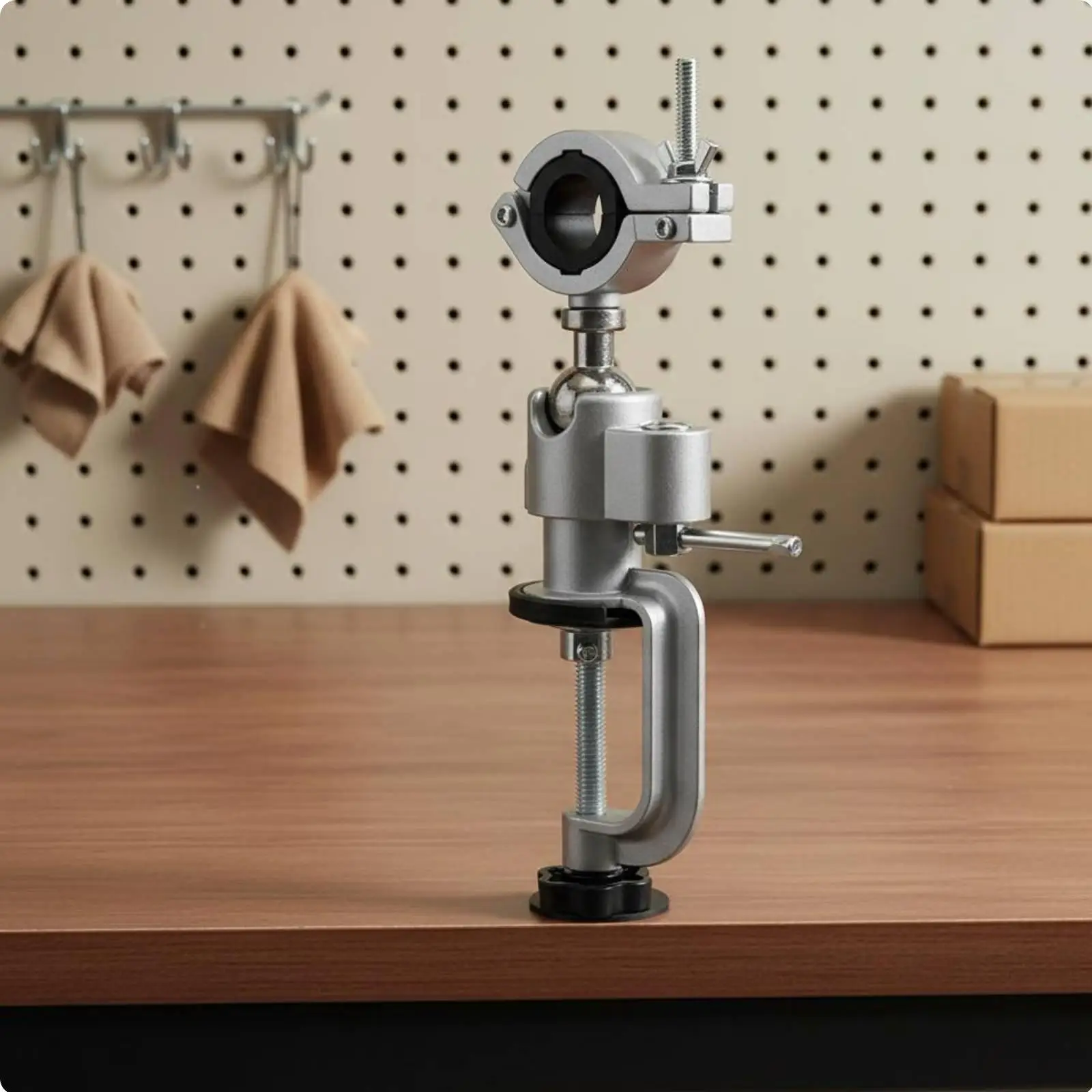 Mini Drill Stand 360 Degree Rotating Vise Steel Clamp Station for Electric Rotary Tool Bench Mount