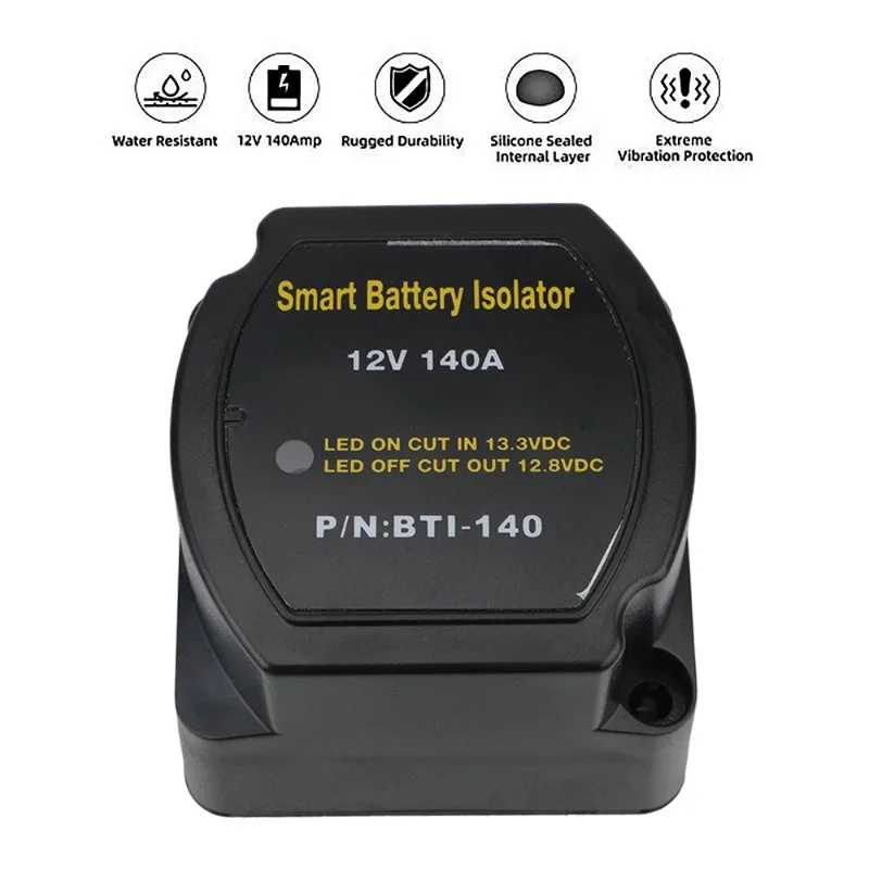 New DaierTek Dual Battery Smart Isolator 12V 140A Voltage Sensitive Split Charge Relay VSR Car Accessories Relay VSR for Camper