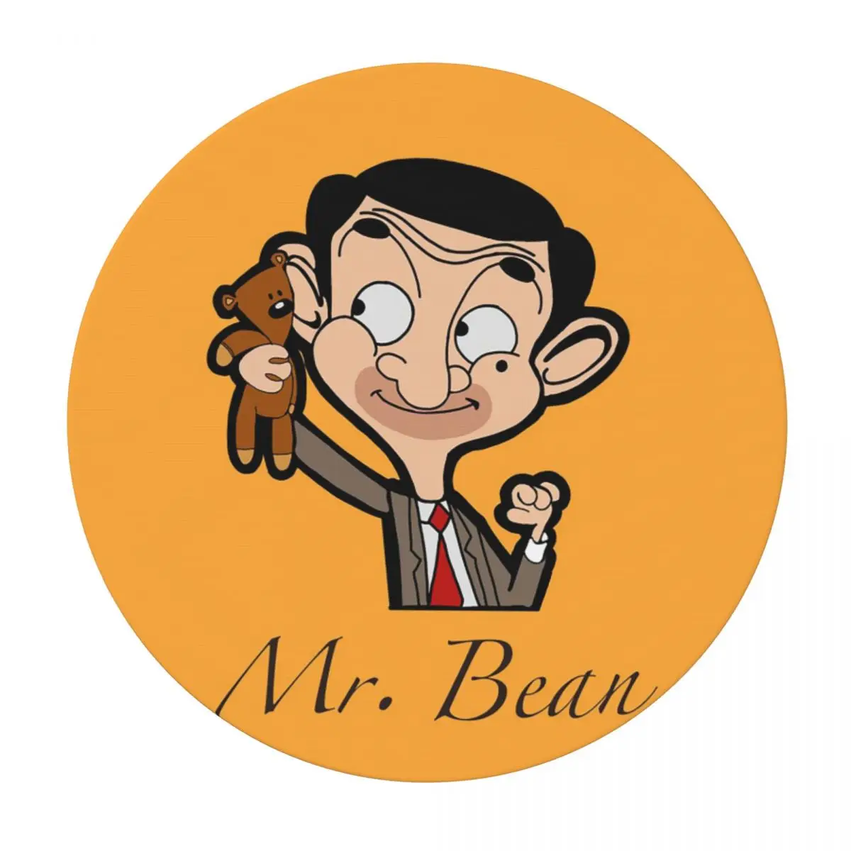 Mr. Bean Cartoon Waterproof Round Tablecloth Oilproof Table Cloth for Kitchen Events Dining Table Cover