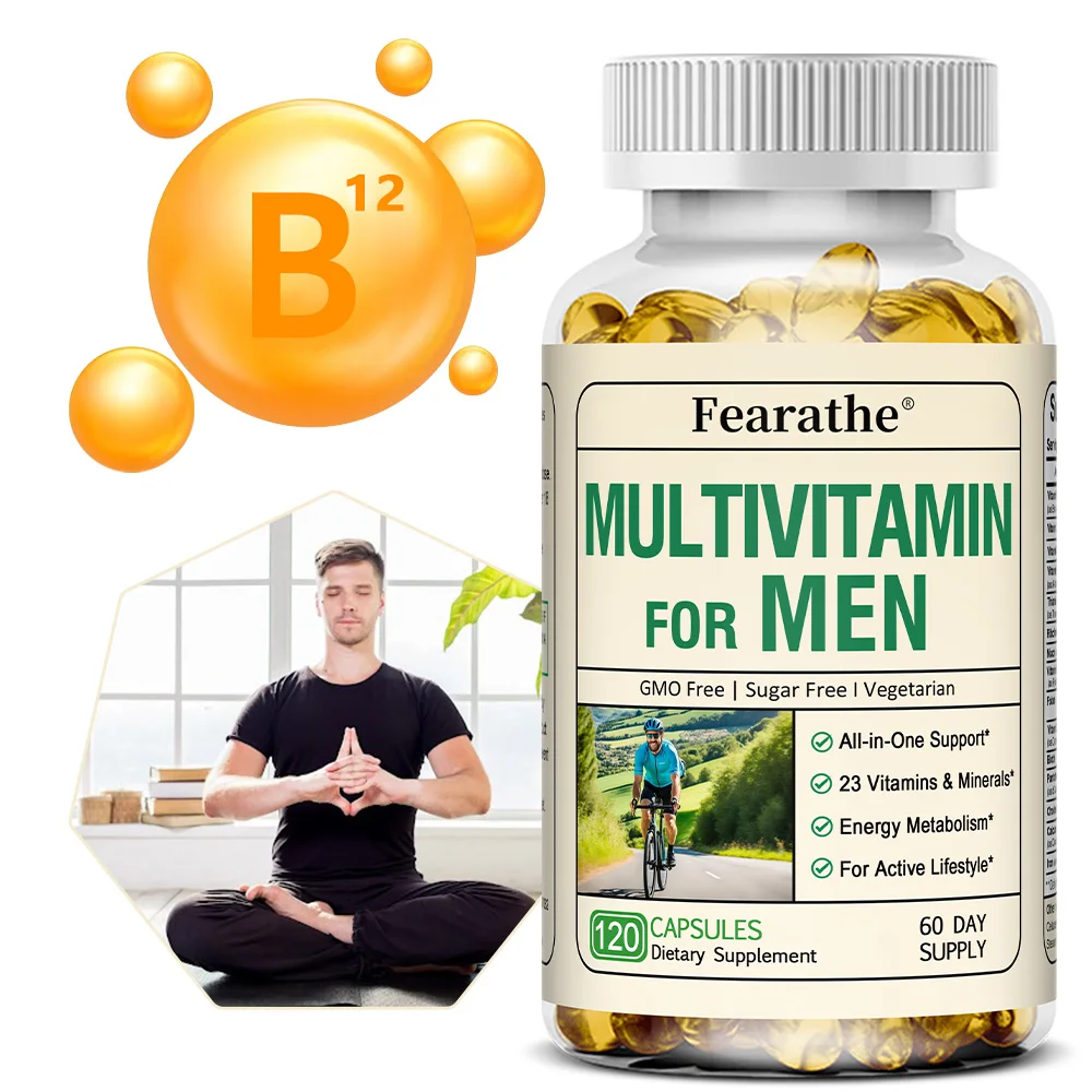 

Men's Multivitamin - Daily Multivitamin for Men, with Vitamins, Minerals To Boost Energy, Promotes Overall Health, Non-GMO