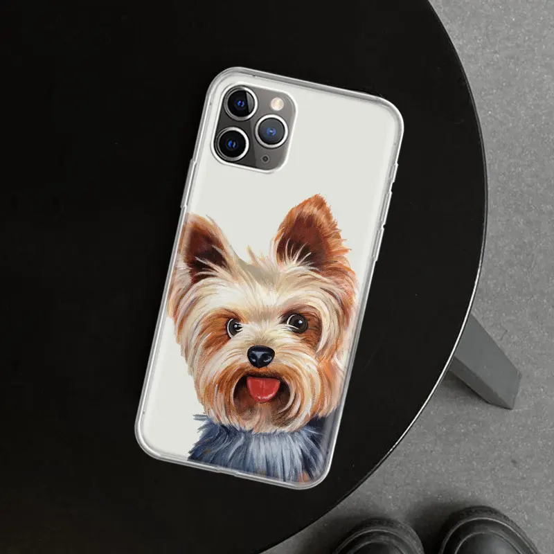 York Shire Terrier Dog Phone Case Cover For iPhone 11 12 13 Mini 14 15 Plus 16 Pro Max 17 Air 7 8 + SE Art Customized Fundas 11