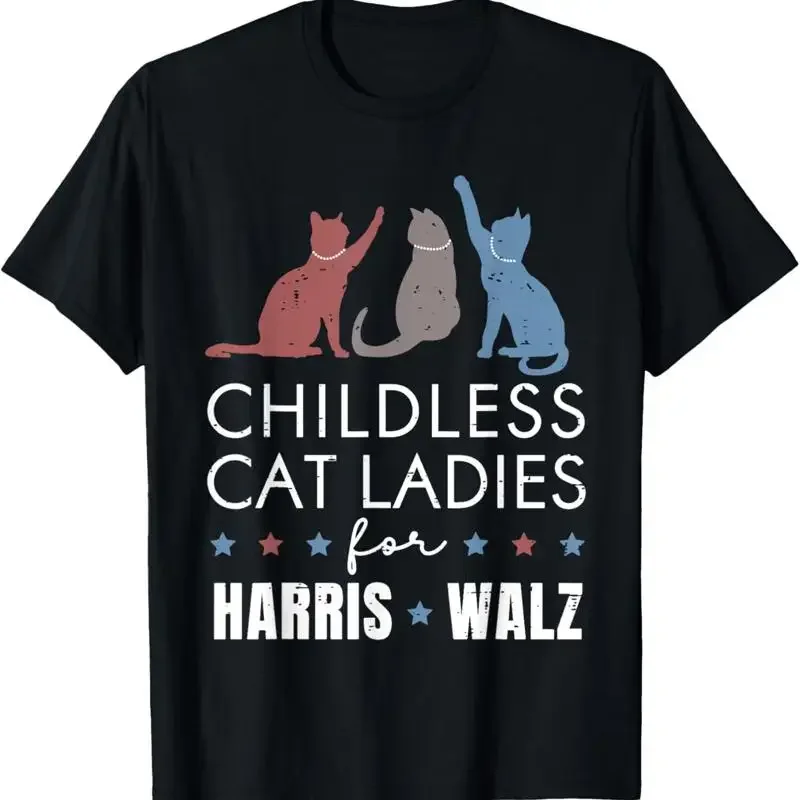 Childless Cat Ladies For Harris Walz 2024 President Kamala T Shirt