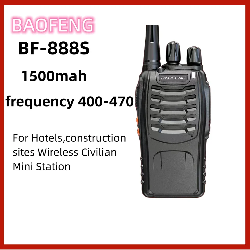 Baofeng-BF-888S FM 2024 미니 무선 무전기, 고출력, 야외, 호텔, 건설 현장, 라디오