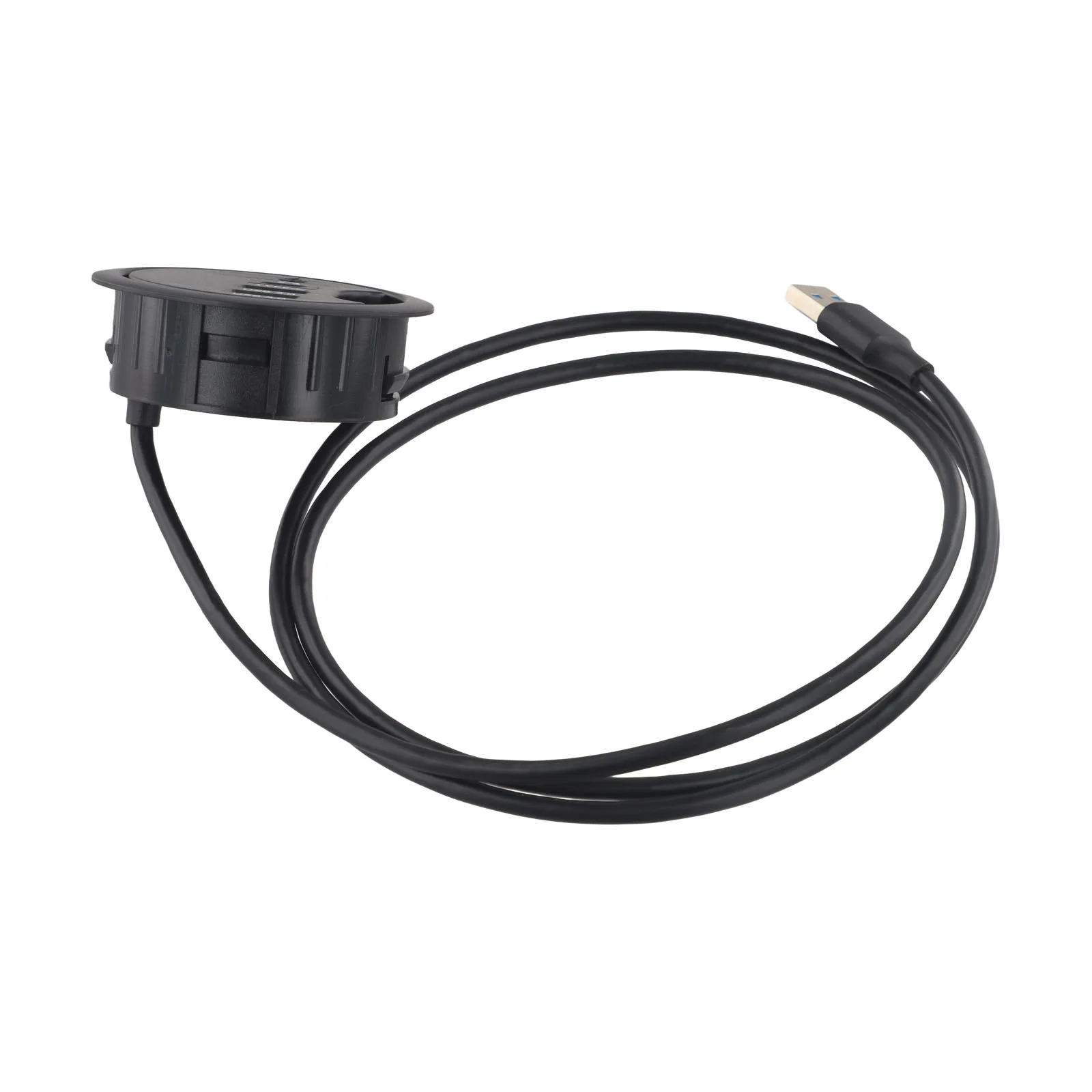 USB 3 0 Desk Grommet Hub with Dual Audio Output Compact Solution for Connecting Multiple Devices on Your For Desktop