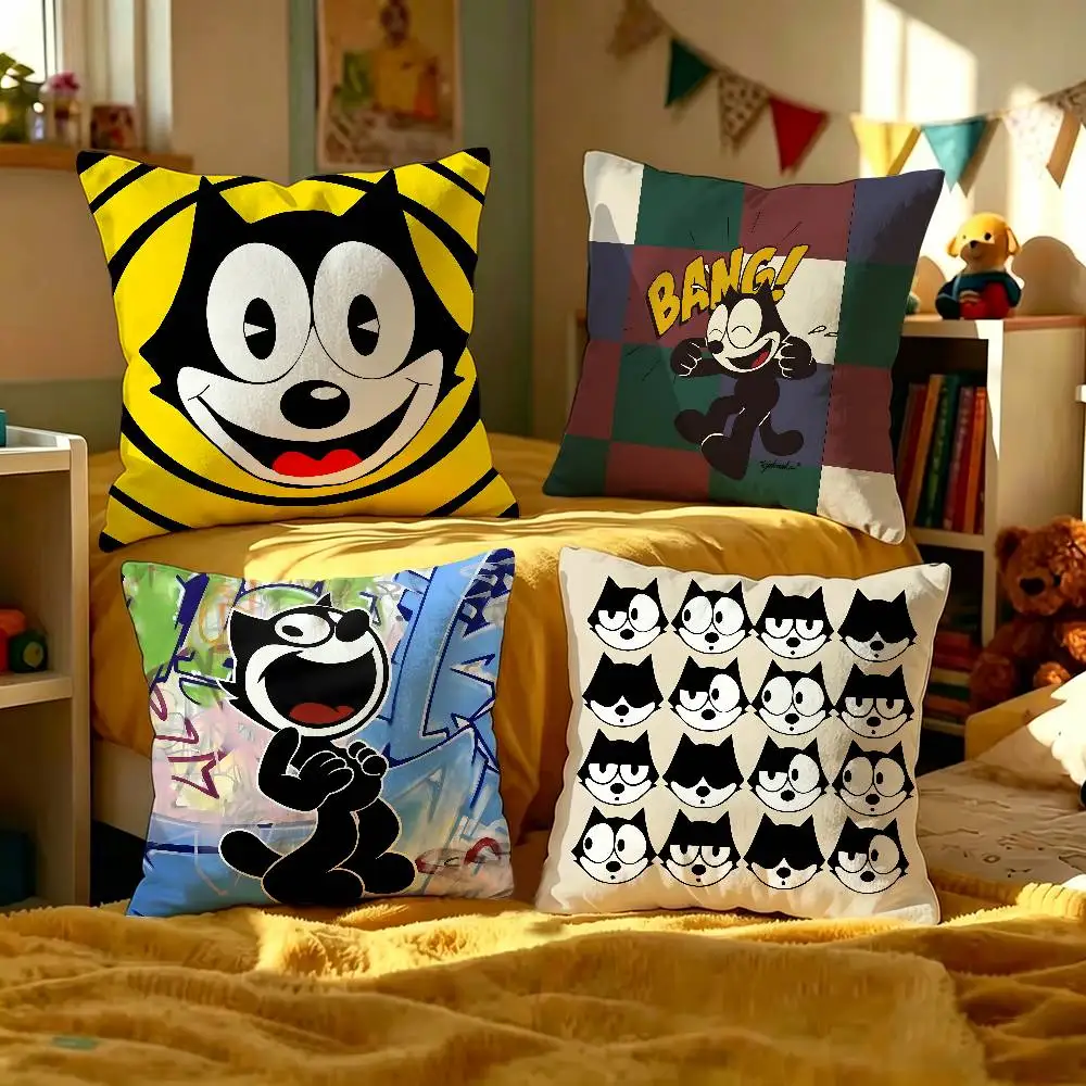 classic cartoon Felix the Cat Maple Design Cushion Cover Happy Autumn Harvest decor Holiday Decorati Pillow Cover