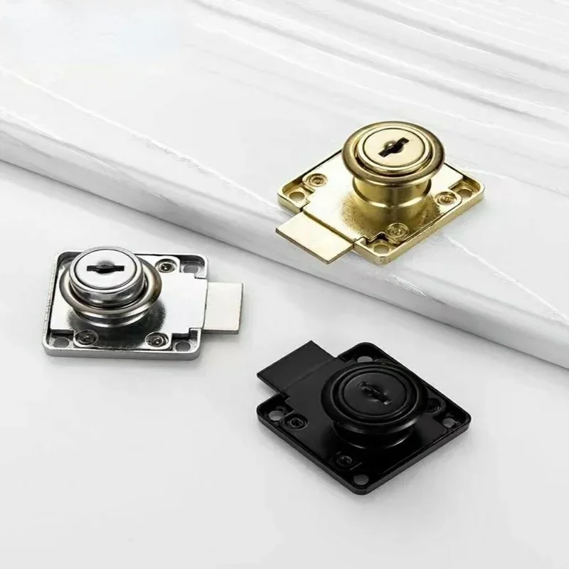 Hardware Steel Drawer Lock Desk Drawer Lock Wardrobe Locks Cabinet Locks Furniture Cabinet Locker with 2 Keys 1set