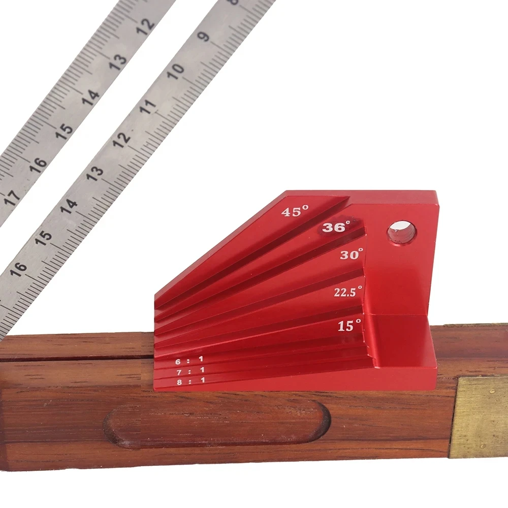 Aluminum Alloy Measuring Block Angle Finder Bevel Block Gauge for Protractor Woodworking Tools Bevel Block Gauge Carpentry Ruler