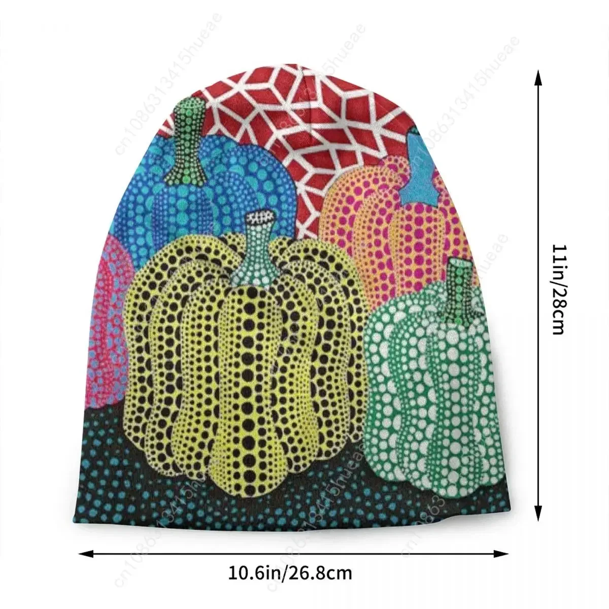 للجنسين شتاء دافئ بونيه أوم قبعات متماسكة الهيب هوب ثلاثة Polkadot اليقطين الفن قبعة قبعة في الهواء الطلق التزلج يايوي كوساما بيني قبعات