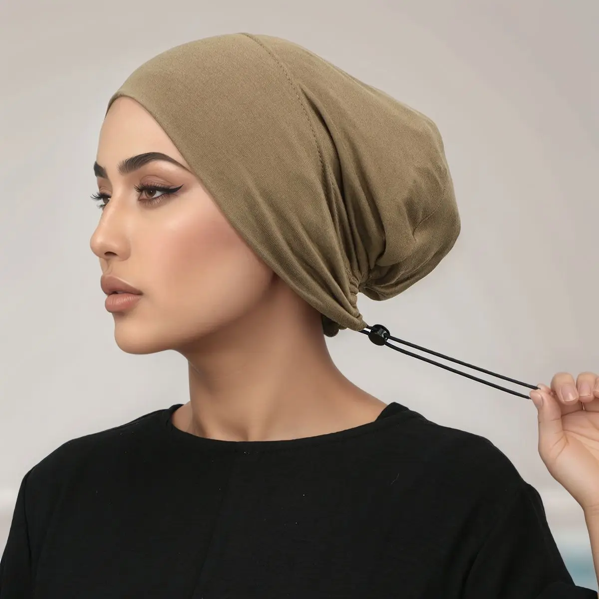 جديد إمرأة مسلم قبعات الداخلية الرباط الحجاب الفوري الصلبة قابل للتعديل مطاطا Undercap مشروط الحجاب مسلم بونيه وشاح